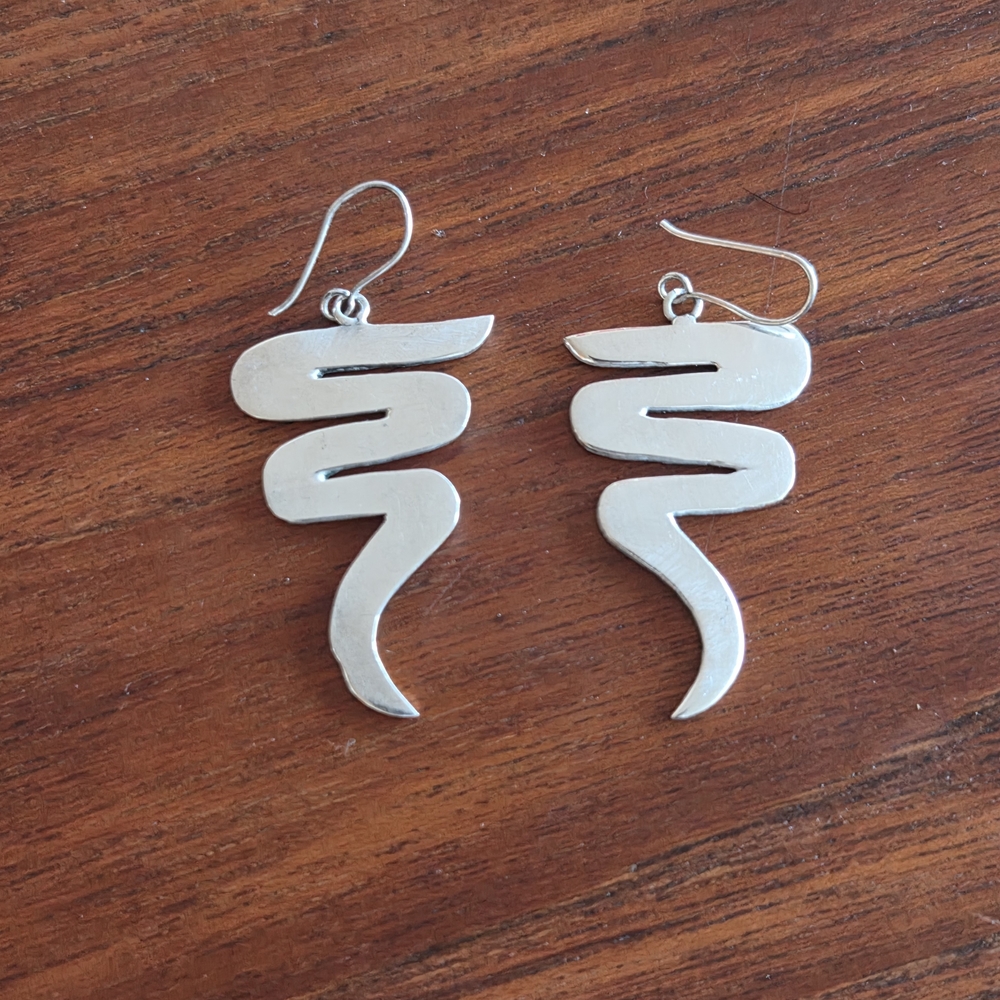 925 Silver Modernist Dangle Earrings